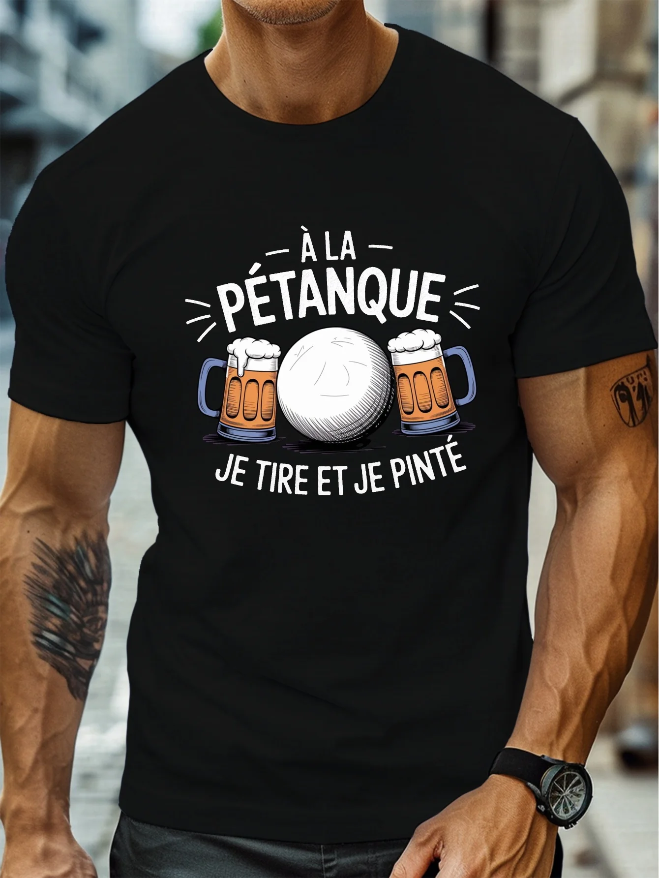 Fashion Men's Pétanque Beer Fu - Party Games Quotes Short 评论和价格
