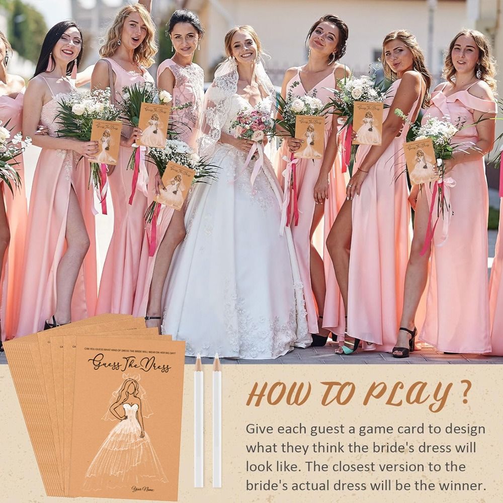 10Pcs Guess The Dress Bridal S - Party Games Bridal Shower 评论和价格